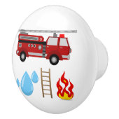 消防士の消防車の消防車の子供たち セラミックノブ (右)