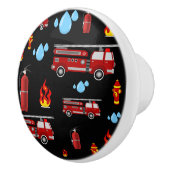 消防士の消防車の消防車の子供たち セラミックノブ (右)