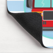 消防士の消防車ブラウンヘアボーイ マウスパッド (コーナー)