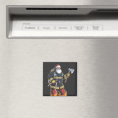 消防士の消防車 クリスマスツリー サンタ Xmas マグネット (インサイチュ (食洗機))