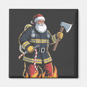 消防士の消防車 クリスマスツリー サンタ Xmas マグネット