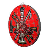 消防士の火および救助部の紋章 ダーツボード (正面右)