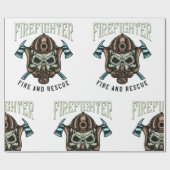 消防士の火と救助 ラッピングペーパー (フラット)