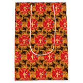 消防士の火災レスキューマルチーズクロス火災 ミディアムペーパーバッグ (裏面)