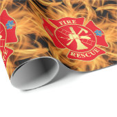 消防士の火災レスキューマルチーズクロス火災 ラッピングペーパー (ロールコーナー)