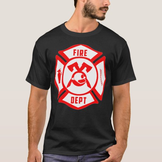 消防士の火災救助EMT消防士の制服 Tシャツ (正面)