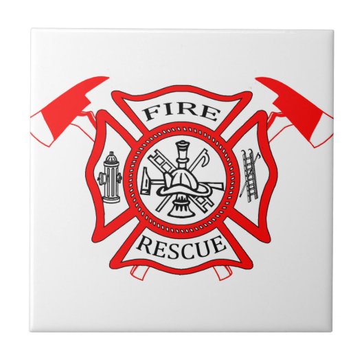 消防士の火Deptのロゴのギフト タイル (正面)