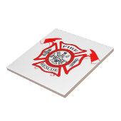 消防士の火Deptのロゴのギフト タイル (側面)