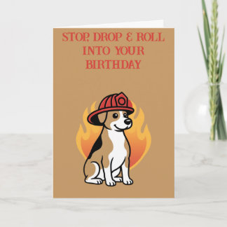 消防士の犬の誕生日カード カード