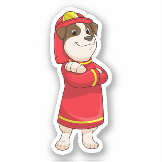 消防士の犬 シール (正面)