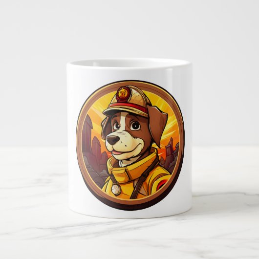 消防士の犬 ジャンボコーヒーマグカップ (正面)
