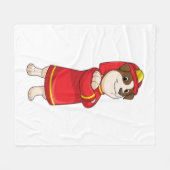 消防士の犬 フリースブランケット (正面(横))