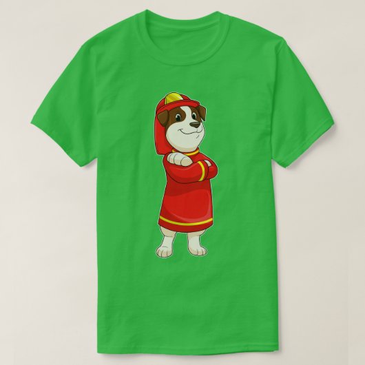 消防士の犬 Tシャツ (デザイン正面)