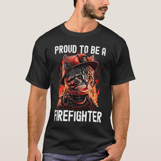 消防士の猫であることに誇り Tシャツ (正面)