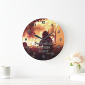 消防士の献身の勇気の誉れ ラージ壁時計 (ホーム)