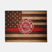 消防士の玄関マット- 18" x24 " ドアマット (正面)