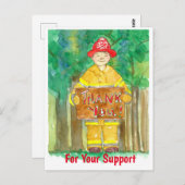 消防士の皆様のご支援に感謝いたします ポストカード (正面/裏面)