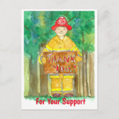 消防士の皆様のご支援に感謝いたします ポストカード (正面)