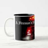 消防士の祈りの言葉のマグ ツートーンマグカップ (左)