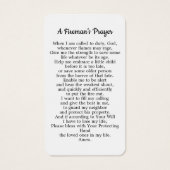 消防士の祈りの言葉カード消防士の卒業ギフト (裏面)