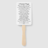 消防士の祈りの言葉カード消防士の卒業ギフト ハンドファン (裏面)