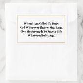 消防士の祈りの言葉シール 長方形シール (バッグ)