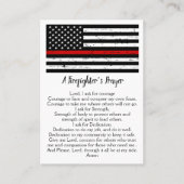 消防士の祈りの言葉バルク薄い赤いライン消防士 名刺 (正面)