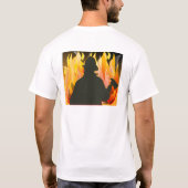 消防士の祈りの言葉感動的信仰炎の炎の愛 Tシャツ (裏面)