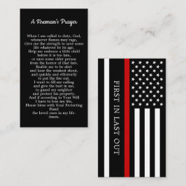 消防士の祈りの言葉薄い赤線の消防士 名刺