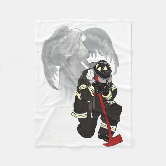 消防士の祈りの言葉 フリースブランケット (正面)
