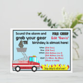 消防士の第4バースデーパーティ招待状の消防士 招待状 (スタンド正面)