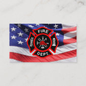 消防士の米国旗のマルタ十字 名刺 (正面)