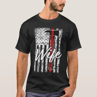 消防士の細い赤いライン Tシャツ