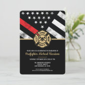 消防士の細い赤線の消防士卒業 招待状 (スタンド正面)