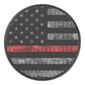 消防士の細い赤線フラグ アイスホッケーパック (正面)