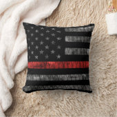 消防士の細い赤線フラグ クッション (ブランケット)