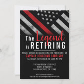 消防士の細い赤線フラッグ消防 招待状 (正面)