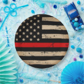 消防士の細い赤線 ペーパープレート (パーティー)