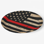 消防士の細い赤線 ペーパープレート (アングル)