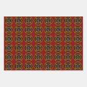 消防士の組み合わせバッジ ラッピングペーパーシート (正面2)