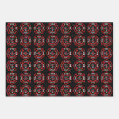 消防士の組み合わせバッジ ラッピングペーパーシート (正面)