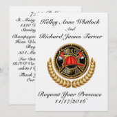 消防士の結婚式招待状 招待状 (正面/裏面)