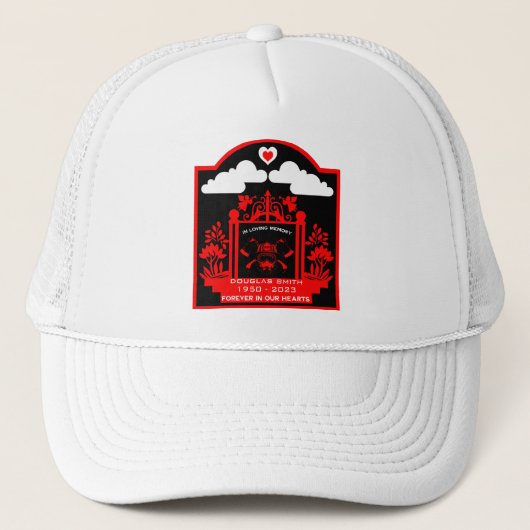 消防士の葬儀記念品 キャップ (正面)