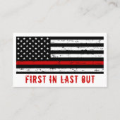 消防士の薄い赤線バルク消防士の祈りの言葉 名刺 (裏面)