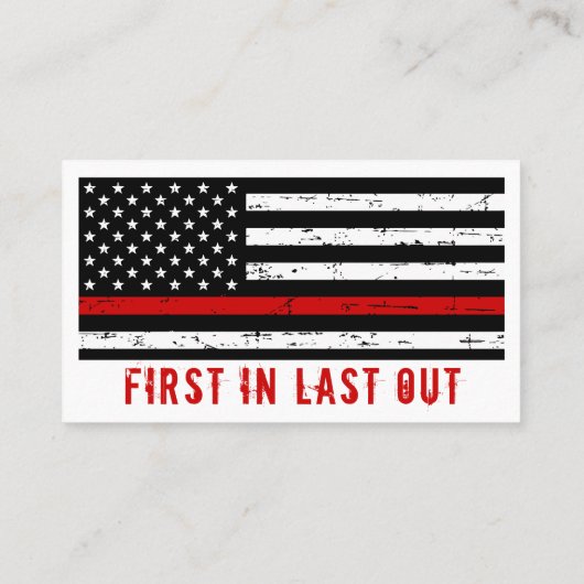 消防士の薄い赤線バルク消防士の祈りの言葉 名刺 (裏面)