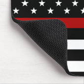 消防士の薄い赤線旗のマウスパッド マウスパッド (コーナー)