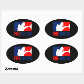 消防士の行動 楕円形シール (シート)