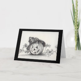 消防士の衣装を着たカボチャ カード