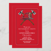 消防士の装備 招待状 (正面/裏面)