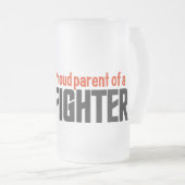 消防士の親マグカップ – スタイルと色を選択 フロストグラスビールジョッキ (正面右)